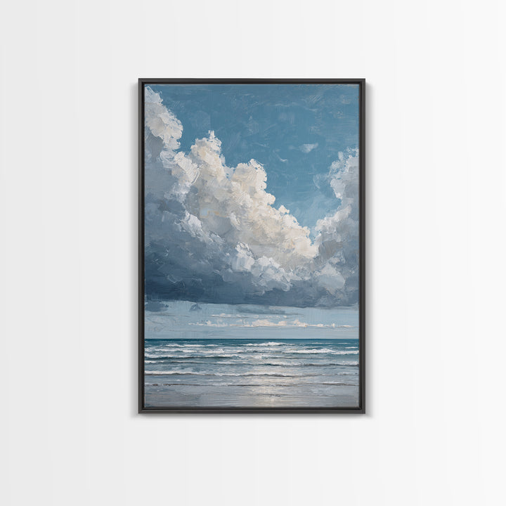 Stormy Cloudscape over Open Ocean Canvas Print, Nautical Art, Printable Wall Art, Coastal Decor, Fine Art, Harbor, Beach Decor, NAU-2x3-29
