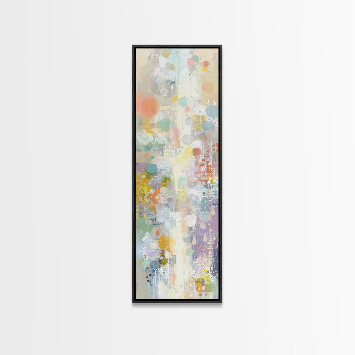 Cloud Rainbow and Raindrop Composition Canvas Print, Nursery Decor, Canvas, Fine Art, Nursery, Playroom Decor, Floral Wall Art, NDE-1x3-32