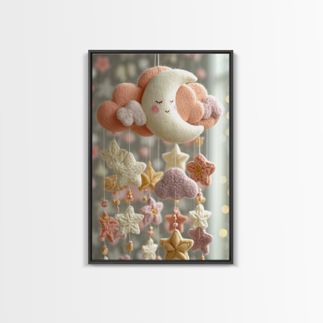 Moon Phase Mobile Canvas Print, Nursery Decor, Abstract Art, Nursery, Wall Decal, Wall Decals, Nursery Wall Decor, NDE-2x3-11