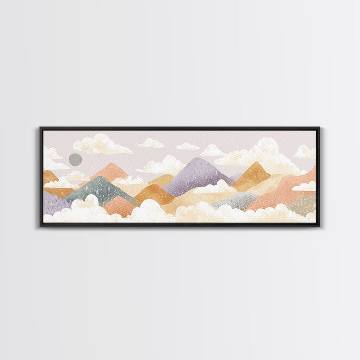 Calm Mountain Nursery Landscape Canvas Print, Nursery Decor, Wall Art, Fine Art, Nursery, Nursery Wall Decor, Nursery Art, NDE-3x1-88