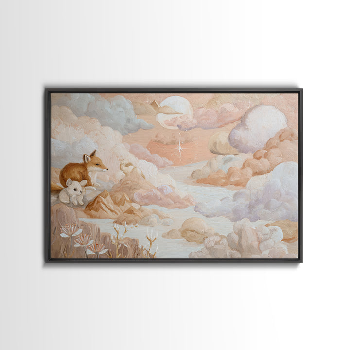 Calm Mountain Nursery Landscape Canvas Print, Nursery Decor, Wall, Fine Art, Nursery, Nursery Wall Decals, Woodland Nursery, NDE-3x2-4