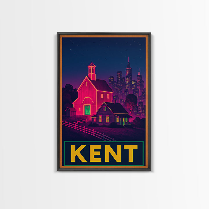 Kent Washington Travel Poster, Canvas Print, Cyberpunk Style City Art, Kent Art Print, City Art Print, Fine Art Print, Travel Art Print