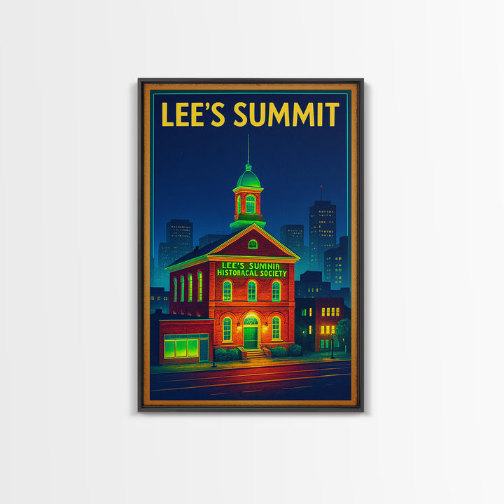 Lee'S Summit Travel Poster, Canvas Print, Electric Night Poster Art, Lee'S Summit Art Print, Travel Art Print, Gift For Travelers
