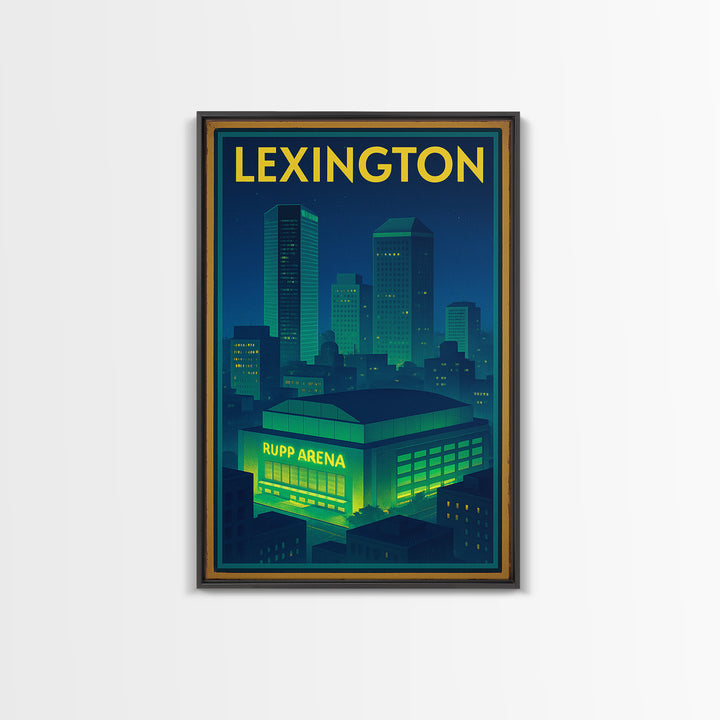 Lexington Travel Poster, Canvas Print, Electric Night Poster Art, Lexington City Art, Eclectic Wall Decor, Travel Poster Set, Home Decor