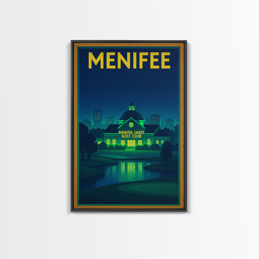 Menifee Travel Poster, Framed Canvas Print, Cyberpunk Style City Art, Menifee City Art, Travel Wall Art, Travel Poster Set, Travel Posters