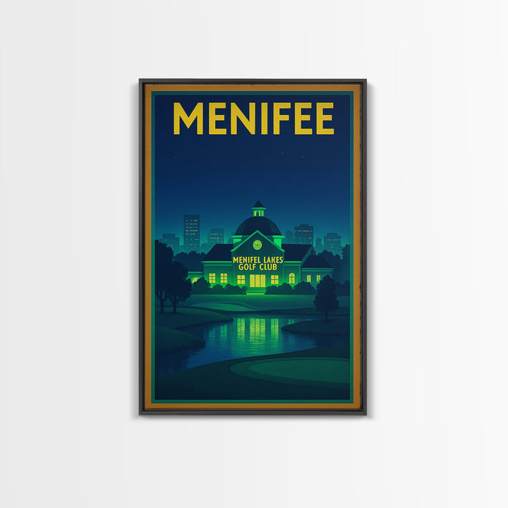 Menifee Travel Poster, Framed Canvas Print, Cyberpunk Style City Art, Menifee City Art, Travel Wall Art, Travel Poster Set, Travel Posters