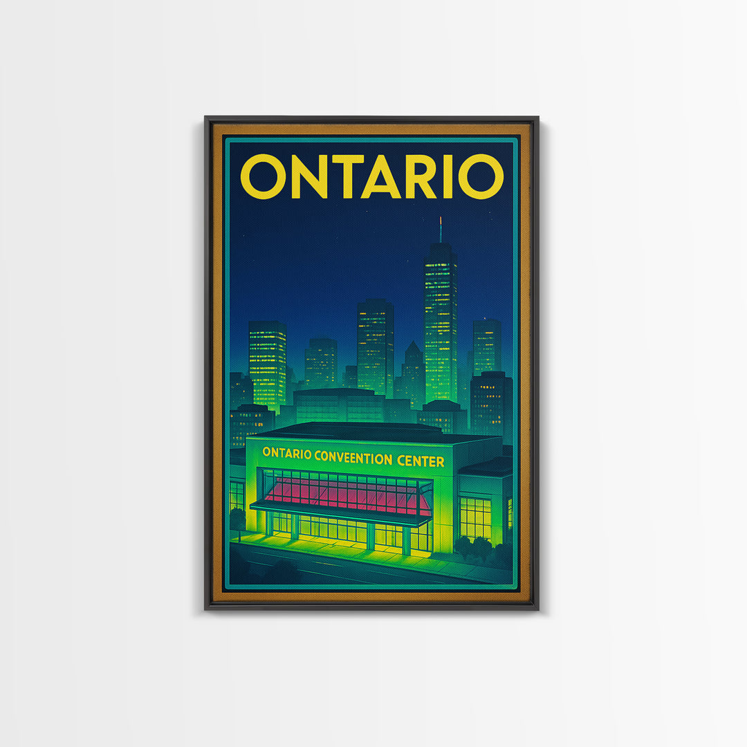 Ontario Travel Poster, Canvas Print, Retro Neon Travel Art, Ontario Travel Art, Travel Poster Art, Vintage Travel Art, Vintage City Poster