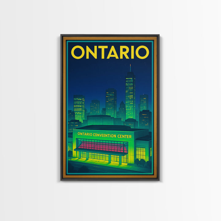 Ontario Travel Poster, Canvas Print, Retro Neon Travel Art, Ontario Travel Art, Travel Poster Art, Vintage Travel Art, Vintage City Poster