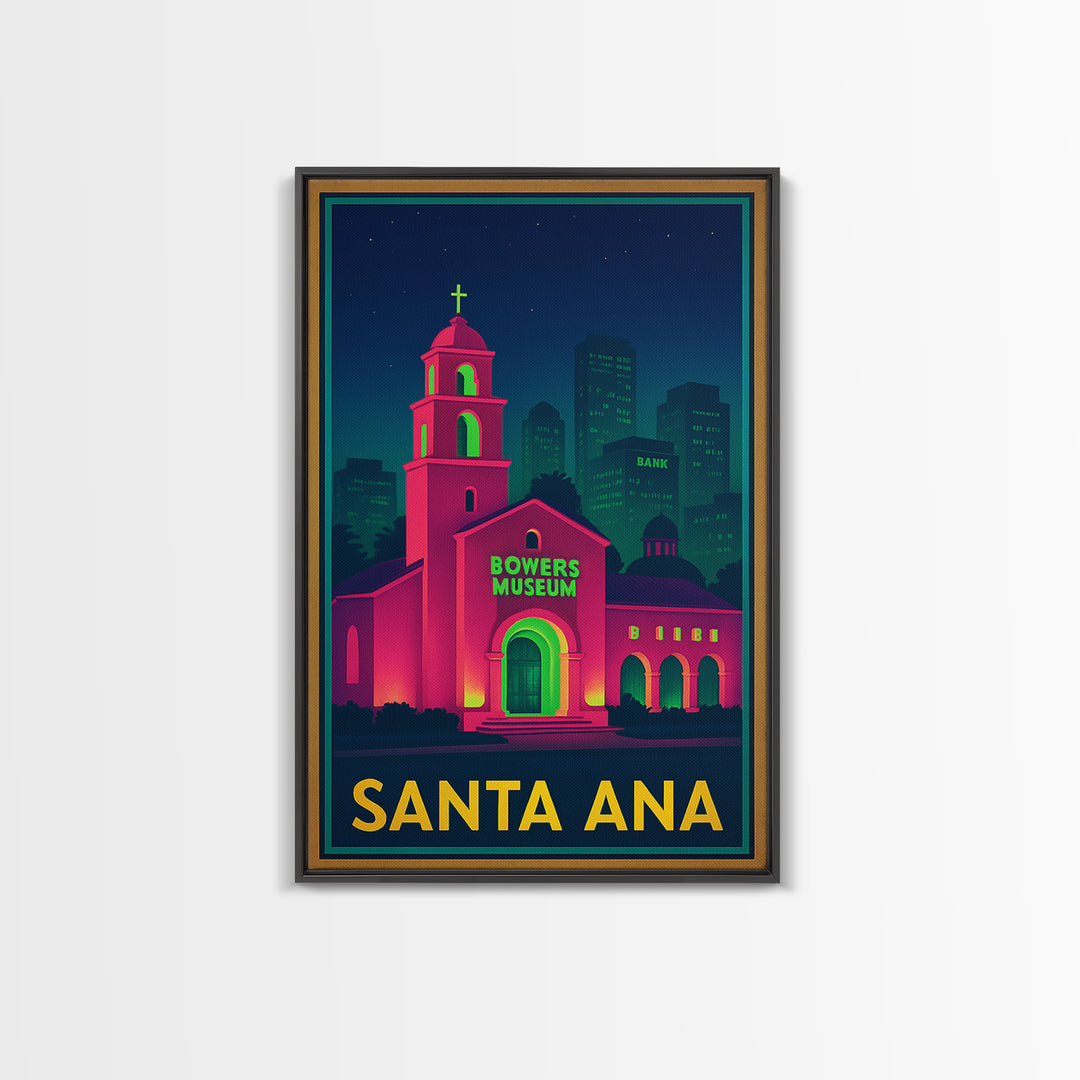 Santa Ana California Travel Poster, Canvas Print, Cyberpunk Style City Art, Santa Ana City Art, Fine Art Print, Wall Art, City Art Print