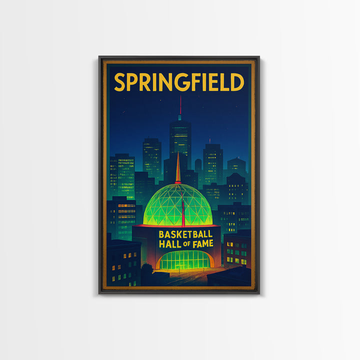 Springfield Travel Poster, Canvas Print, Cyberpunk Style City Art, Springfield Poster Print, City Art Print, Living Room Wall Art
