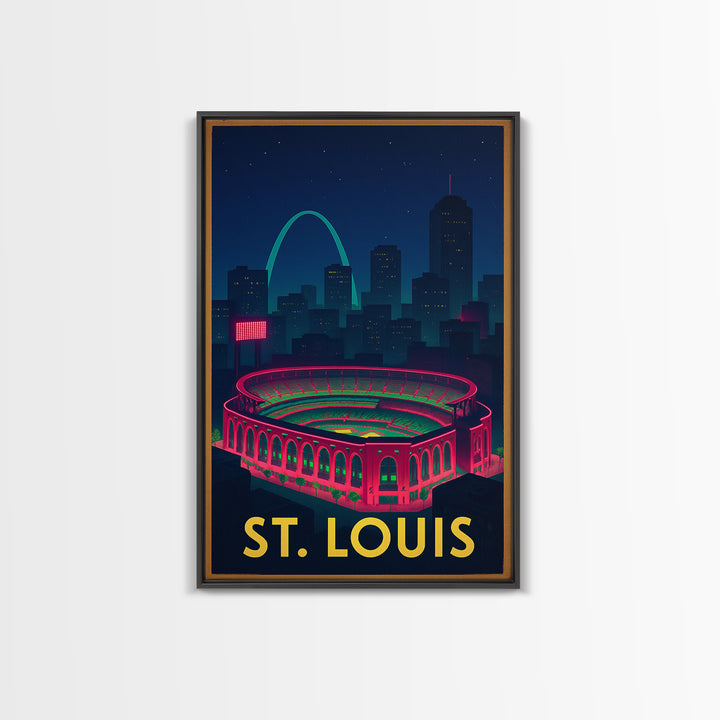 St Louis Missouri Travel Poster, Framed Canvas Print, Cyberpunk Style City Art, St Louis Travel Art, Fine Art Print, City Travel Prints