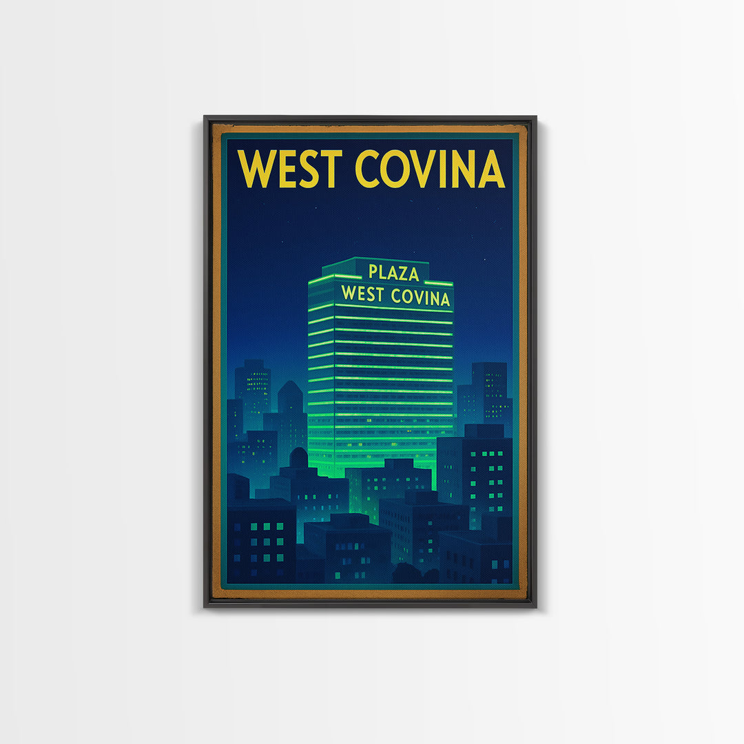 West Covina Travel Poster, Canvas Print, Cyberpunk Style City Art, West Covina City Art, Travel Poster Set, Travel Wall Art, Poster Print