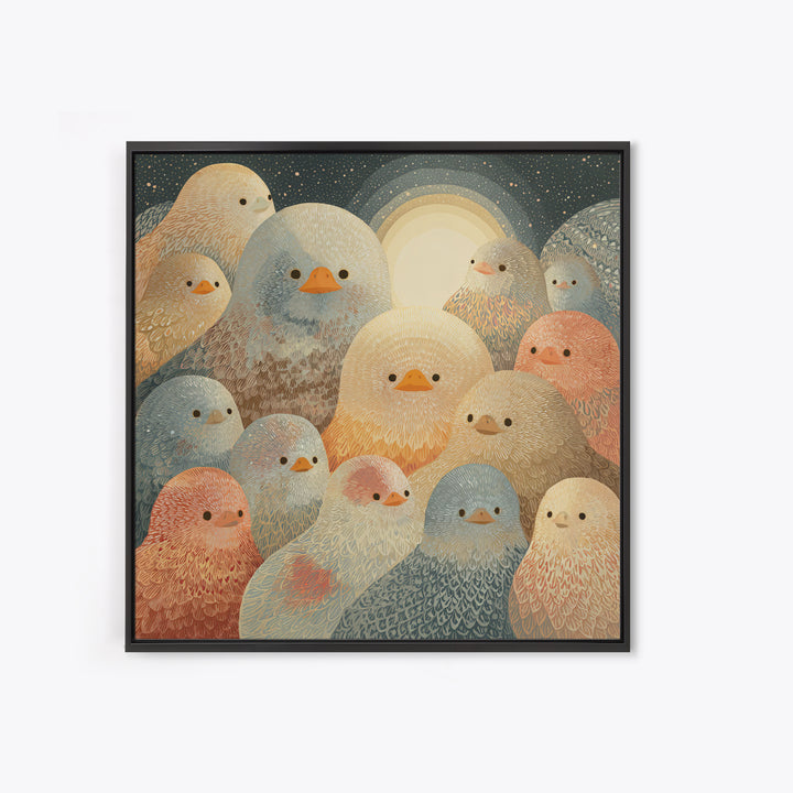 Ducklings Following a Mother Duck Canvas Print, Nursery Art, Playroom Wall Decor, Nursery Decor, Nursery, Modern Decor, NUR-1x1-14