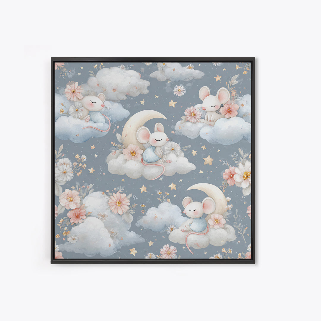 Ballet Mouse in Storybook Style Canvas Print, Nursery Art, Wall Hangings, Nursery Decor, Nursery, Digital Download Art, NUR-1x1-20