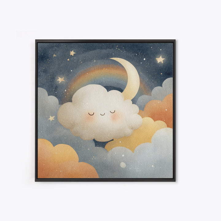 Moon and Stars Canvas Print, Nursery Art, Wall Art, Nursery Decor, Fine Art, Nursery, Nursery Prints, Playroom Decor, NUR-1x1-99