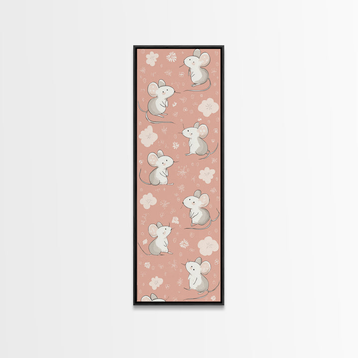 Ballet Mouse in Storybook Style Canvas Print, Nursery Art, Textured Painting, Nursery Decor, Fine Art, Nursery, Wall Art Print, NUR-1x3-32