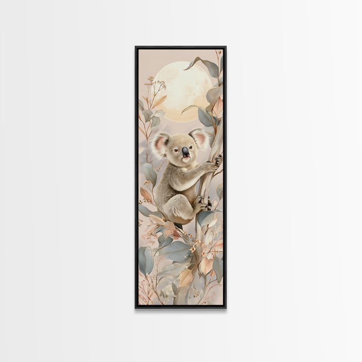 Sleeping Koala on Eucalyptus Branch Canvas Print, Nursery Art, Kids Room Art, Nursery Decor, Fine Art, Nursery, NUR-1x3-97