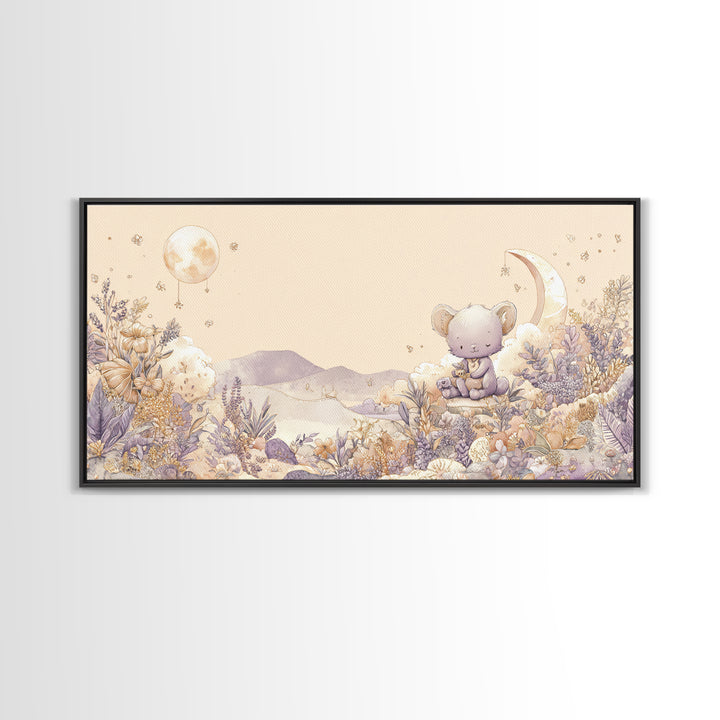 Animal Alphabet Scene Without Readable Letters Framed Canvas Print, Nursery Art, Kids Wall Decor, Nursery Decor, Nursery, NUR-2x1-79