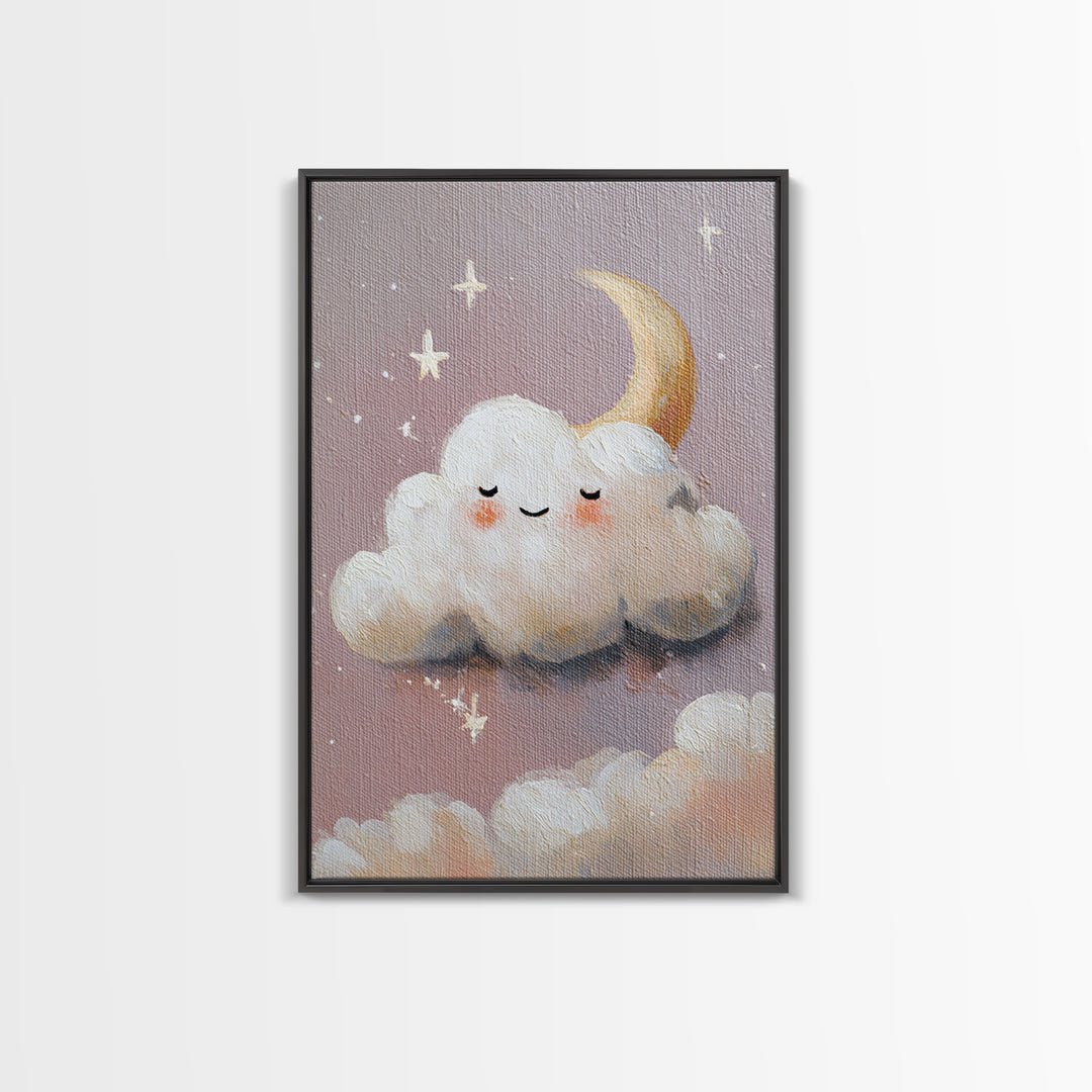 Moon and Stars Framed Canvas Print, Nursery Art, Wall Art Set of 3, Nursery Decor, Abstract Art, Nursery, Dinosaur Wall Art, NUR-2x3-83