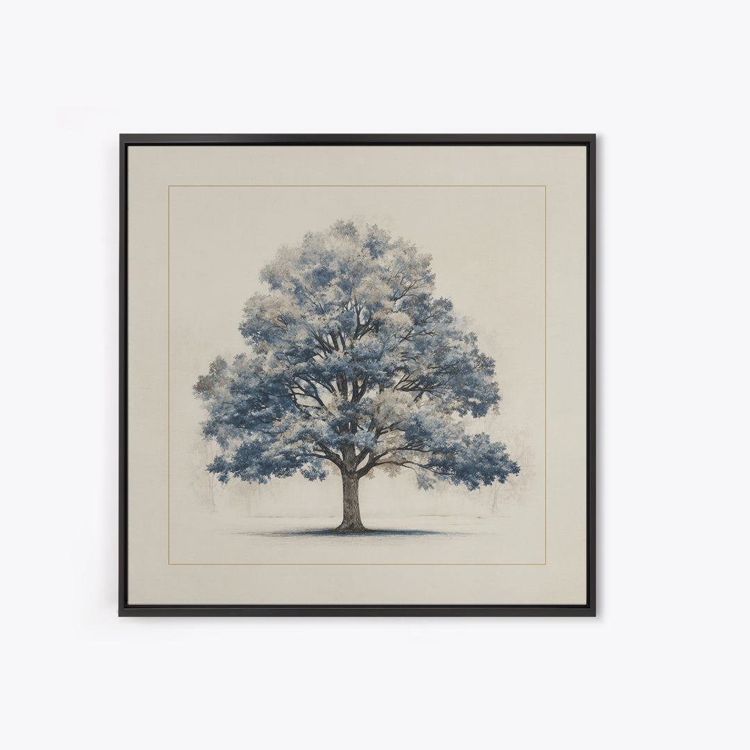Ink Wash Tree Symbolizing Stability Canvas Print, Office Art, Living Room Decor, Office Decor, Fine Art, Focus, Fine Art Print, OFF-1x1-14