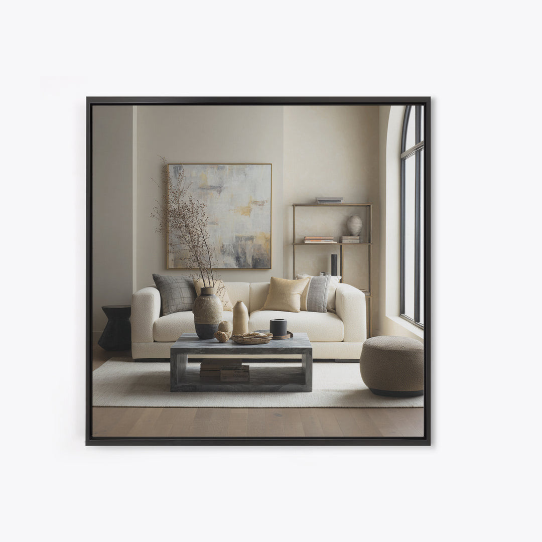 Monochrome Bridge Structure Framed Canvas Print, Office Art, Canvas Print, Office Decor, Abstract Art, Focus, Art Print, OFF-1x1-58