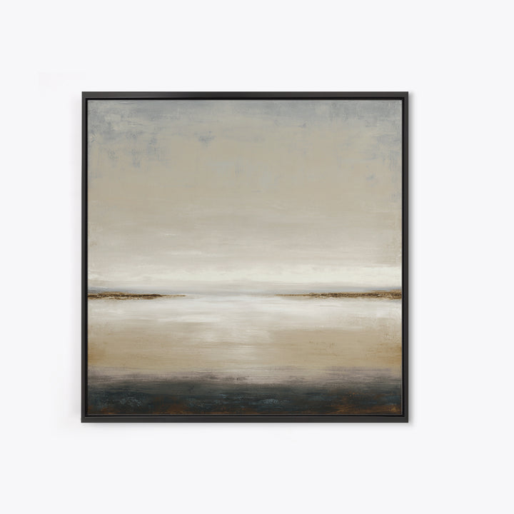 Dignified Neutral Landscape Framed Canvas Print, Office Art, Digital Wall Art, Office Decor, Oil Painting, Focus, OFF-1x1-7