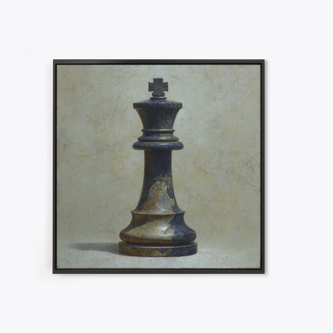 Minimal Chess Piece Still Life Canvas Print, Office Art, Boho Decor, Office Decor, Fine Art, Focus, Digital Art, Pet Portrait, OFF-1x1-85