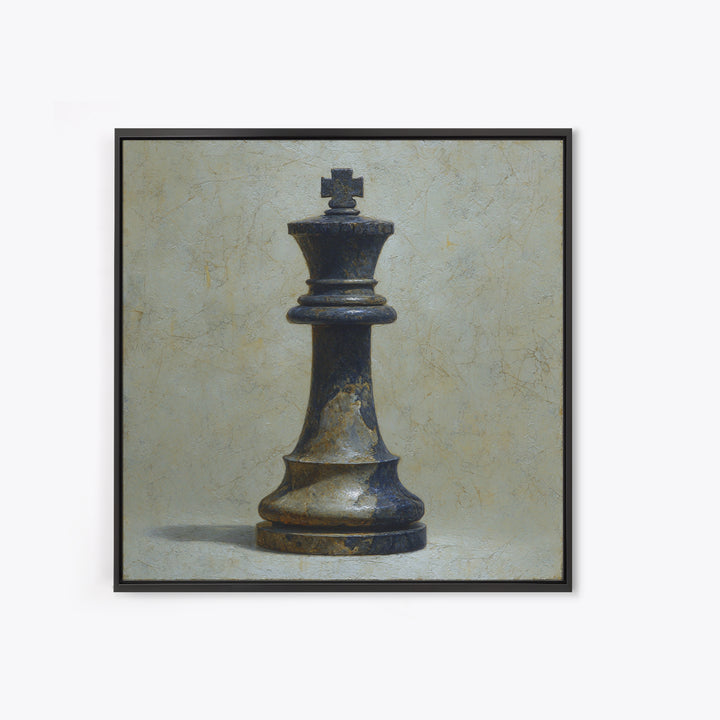 Minimal Chess Piece Still Life Canvas Print, Office Art, Boho Decor, Office Decor, Fine Art, Focus, Digital Art, Pet Portrait, OFF-1x1-85