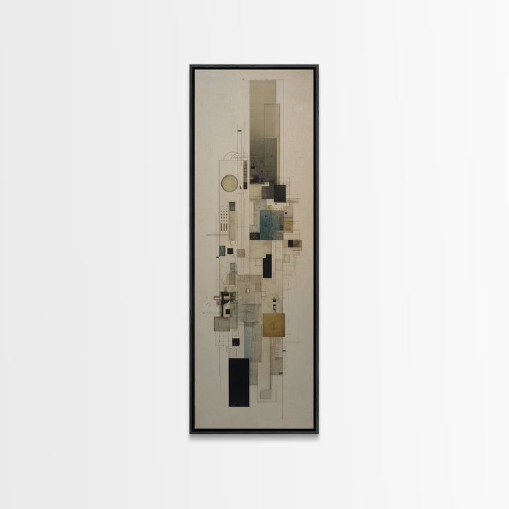 Architectural Line Drawing Framed Canvas Print, Office Art, Home Decor, Office Decor, Focus, Art Deco, Canvas Wall Art, OFF-1x3-15