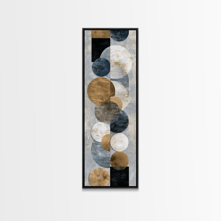 Gold Circle and Line Composition for Clarity Framed Canvas Print, Office Art, Luxury Decor, Office Decor, Fine Art, Focus, OFF-1x3-20