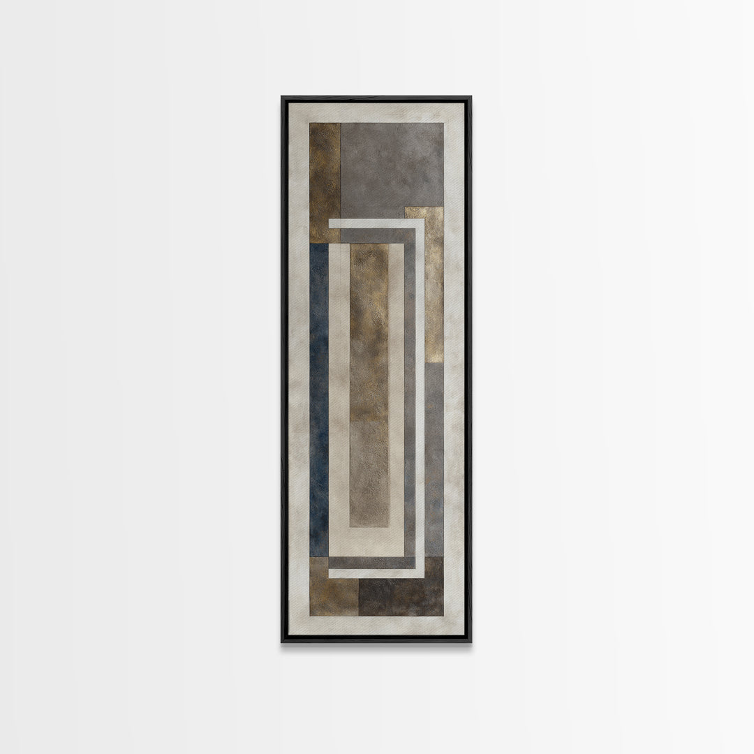 Geometric Labyrinth Pattern Framed Canvas Print, Office Art, Office Wall Art, Office Decor, Abstract Art, Focus, OFF-1x3-30
