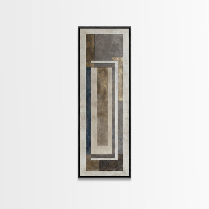Geometric Labyrinth Pattern Framed Canvas Print, Office Art, Office Wall Art, Office Decor, Abstract Art, Focus, OFF-1x3-30