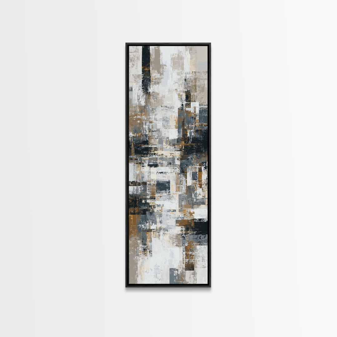 City Map Abstract Canvas Print, Office Art, Textured Painting, Office Decor, Abstract Art, Focus, Printables, Digital Wall Art, OFF-1x3-32