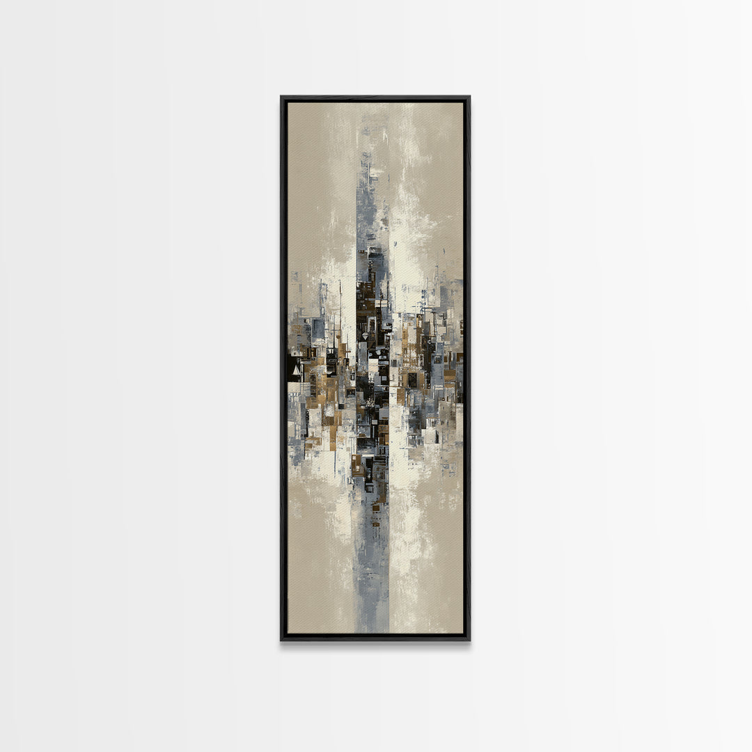 Abstract Light Beam Through Dark Shapes Canvas Print, Office Art, Wall Art, Office Decor, Abstract Art, Focus, Boho, Art Deco, OFF-1x3-35