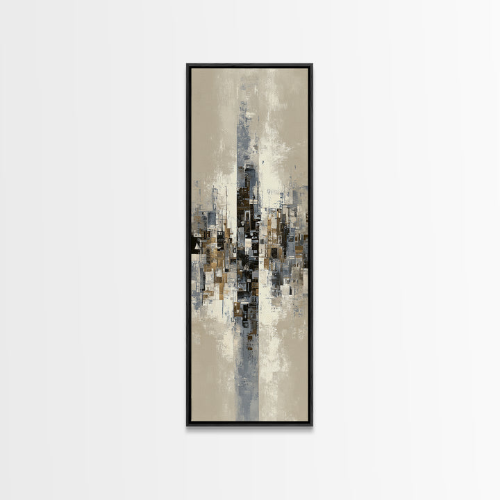 Abstract Light Beam Through Dark Shapes Canvas Print, Office Art, Wall Art, Office Decor, Abstract Art, Focus, Boho, Art Deco, OFF-1x3-35