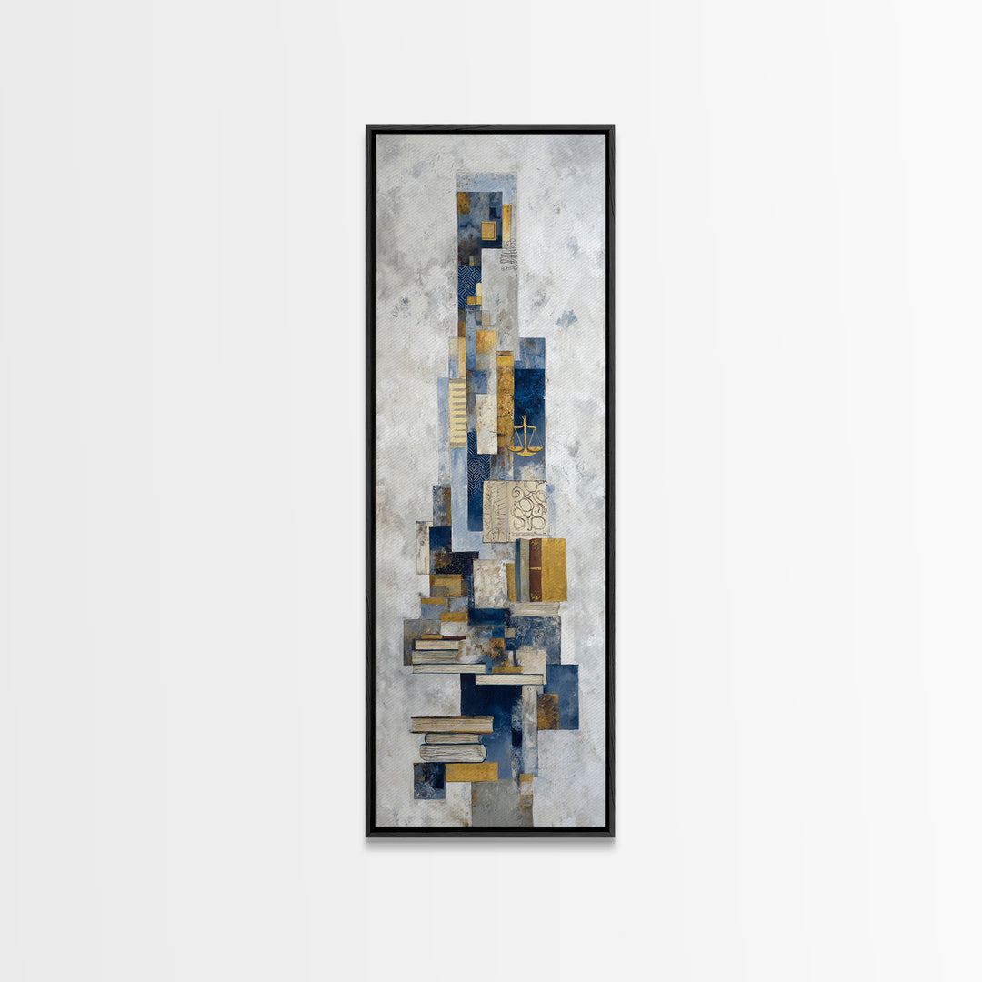 Clean Abstract Geometry Canvas Print, Office Art, Statement Artwork, Office Decor, Fine Art, Focus, Wall Decor, Digital Art, OFF-1x3-37