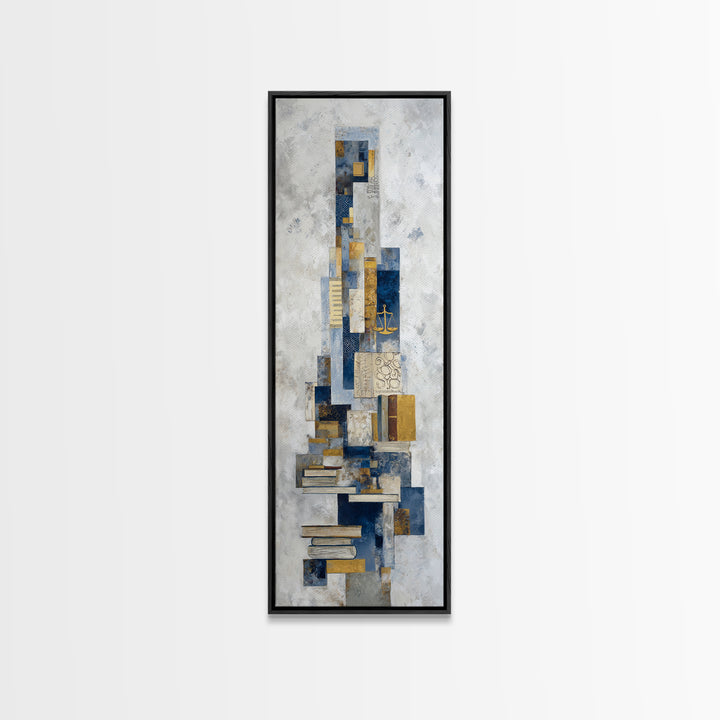 Clean Abstract Geometry Canvas Print, Office Art, Statement Artwork, Office Decor, Fine Art, Focus, Wall Decor, Digital Art, OFF-1x3-37