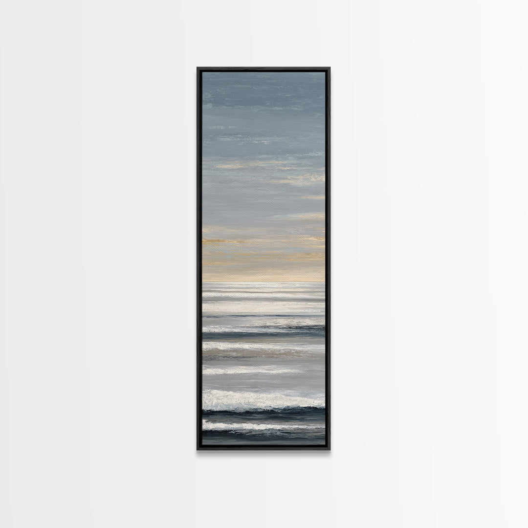 Calm Ocean Horizon for Stress Relief Framed Canvas Print, Office Art, Printables, Office Decor, Focus, Living Room Decor, OFF-1x3-47