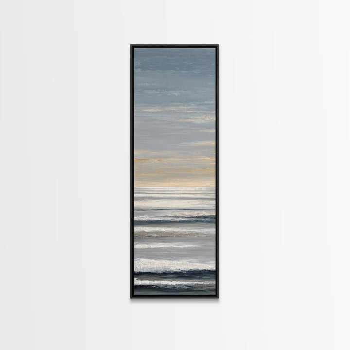 Calm Ocean Horizon for Stress Relief Framed Canvas Print, Office Art, Printables, Office Decor, Focus, Living Room Decor, OFF-1x3-47