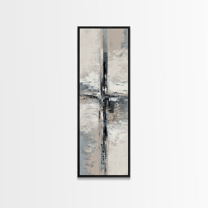 Monochrome Bridge Structure Framed Canvas Print, Office Art, Downloadable Prints, Office Decor, Abstract Art, Focus, OFF-1x3-70