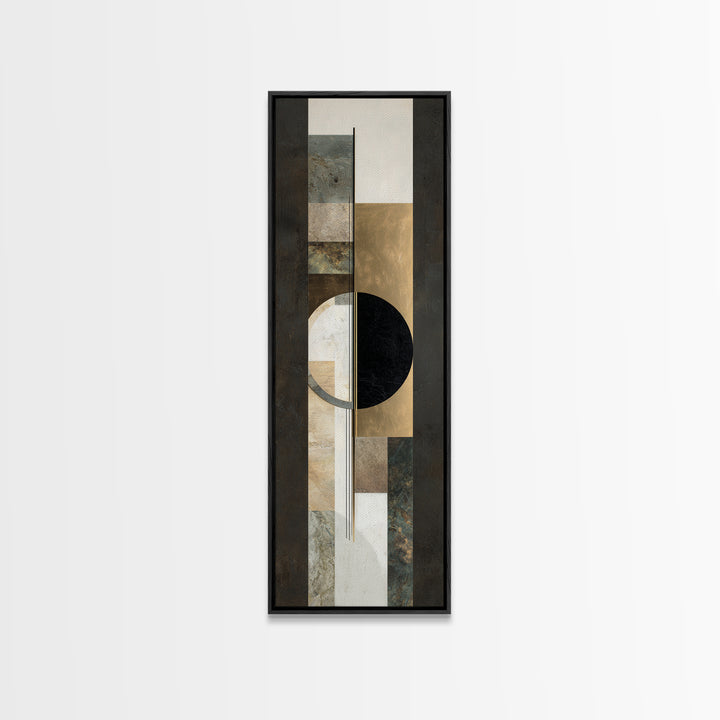 Gold Circle and Line Composition for Clarity Framed Canvas Print, Office Art, Wall Prints, Office Decor, Abstract Art, Focus, OFF-1x3-92
