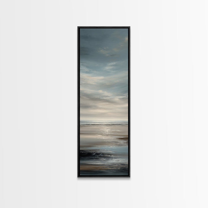 Calm Ocean Horizon for Stress Relief Canvas Print, Office Art, Canvas Print, Office Decor, Oil Painting, Focus, Art Print, OFF-1x3-95