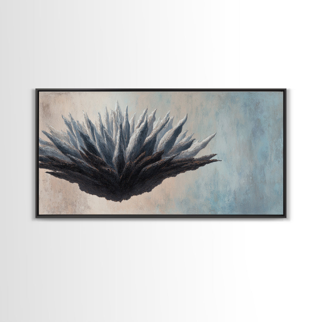 Desk Plant Botanical Closeup Framed Canvas Print, Office Art, Pet Portrait, Office Decor, Fine Art, Focus, Digital Print, OFF-2x1-60
