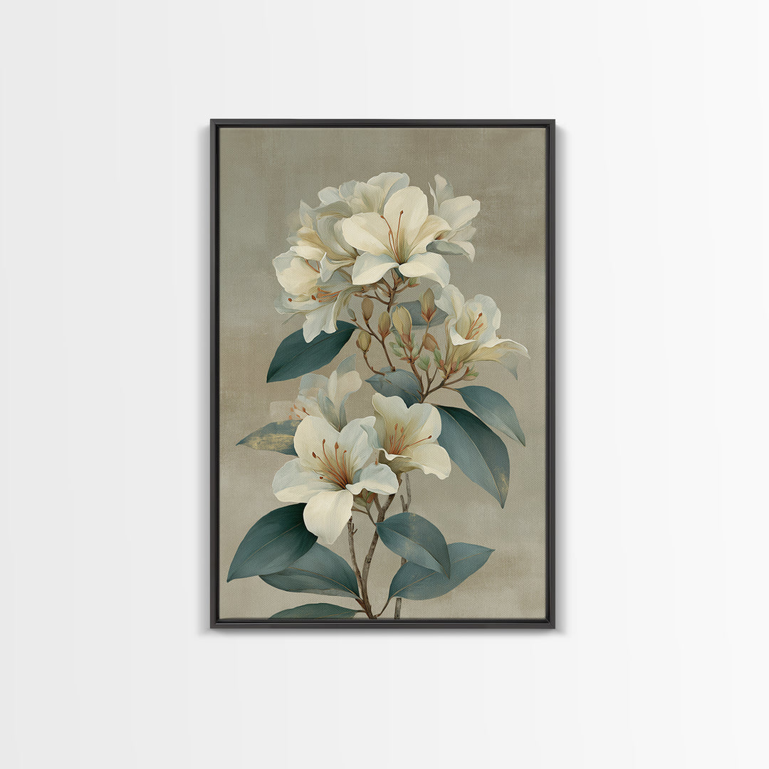 Modern Botanical Print Framed Canvas Print, Office Art, Minimalist Decor, Office Decor, Fine Art, Focus, Digital Wall Art, OFF-2x3-12