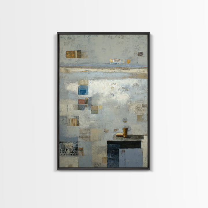 Dignified Neutral Landscape Canvas Print, Office Art, Gallery Decor, Office Decor, Oil Painting, Focus, Contemporary Art, OFF-2x3-15