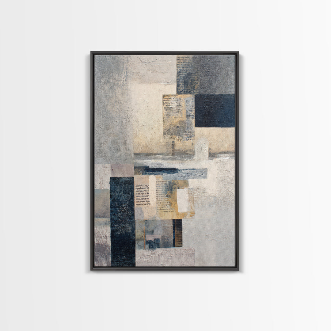 Calm Ocean Horizon for Stress Relief Framed Canvas Print, Office Art, Neutral Decor, Office Decor, Fine Art, Focus, Wall Art, OFF-2x3-19