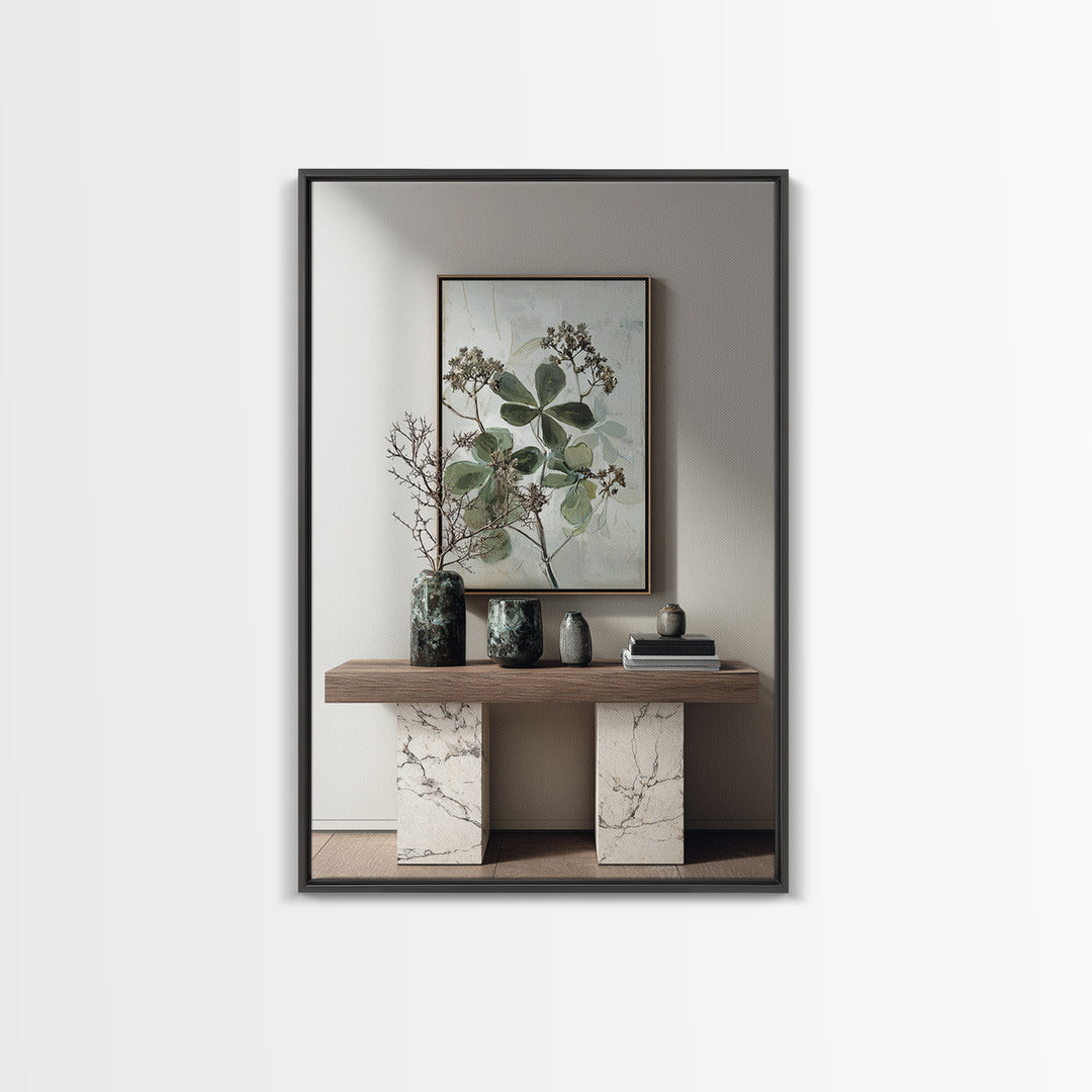 Modern Botanical Print Framed Canvas Print, Office Art, Living Room Decor, Office Decor, Fine Art, Focus, Fine Art Print, OFF-2x3-36