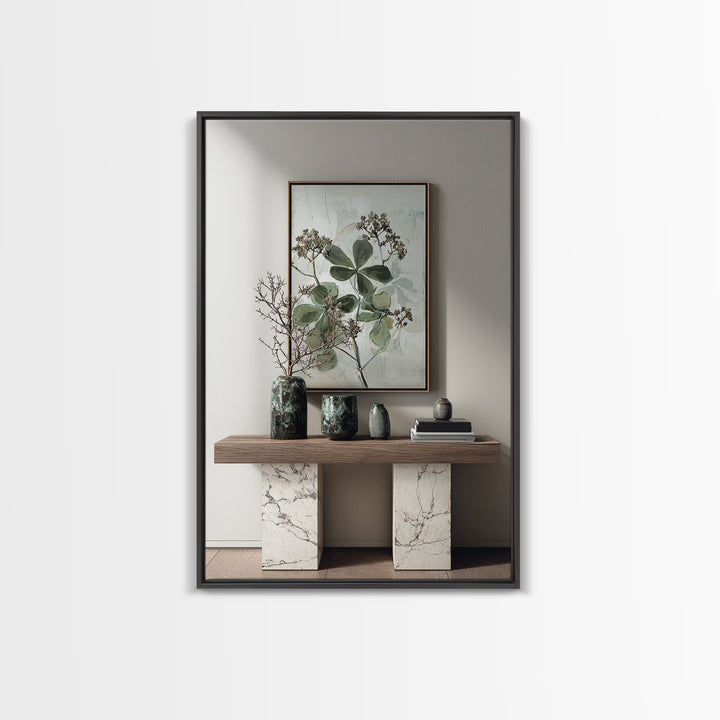 Modern Botanical Print Framed Canvas Print, Office Art, Living Room Decor, Office Decor, Fine Art, Focus, Fine Art Print, OFF-2x3-36
