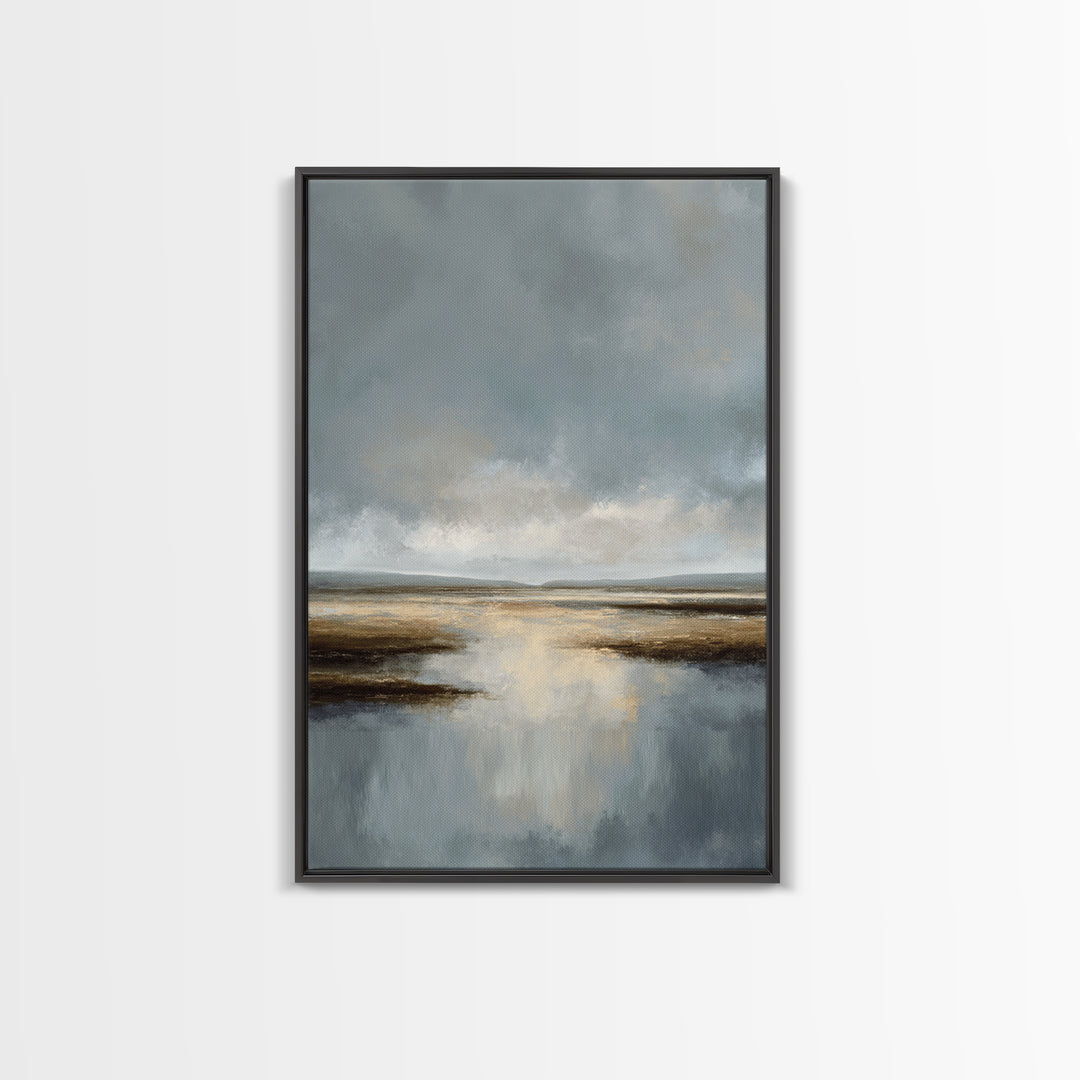 Dignified Neutral Landscape Canvas Print, Office Art, Minimalist Decor, Office Decor, Fine Art, Focus, Digital Wall Art, OFF-2x3-39