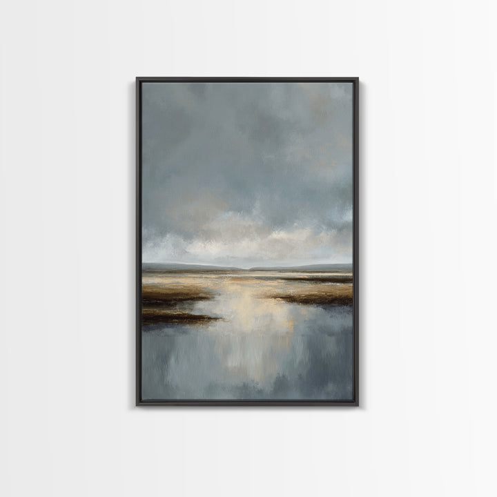 Dignified Neutral Landscape Canvas Print, Office Art, Minimalist Decor, Office Decor, Fine Art, Focus, Digital Wall Art, OFF-2x3-39